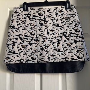 Stylish Black and White Patterned Skirt